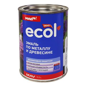 Эмаль ECOL белая матовая ПФ-115С, 0.9кг