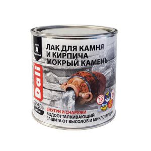 Лак для камня и кирпича Dali мокрый камень, 0.75л