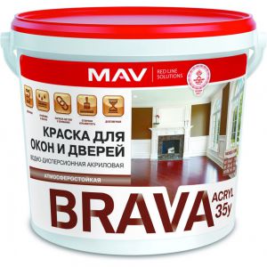 Краска Brava Acryl 35у для окон и дверей, 11л