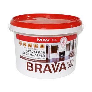 Краска Brava Acryl 35y для окон и дверей, 3л